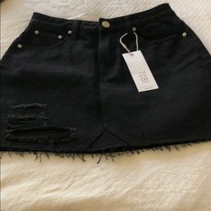 Girls fringed denim skirt